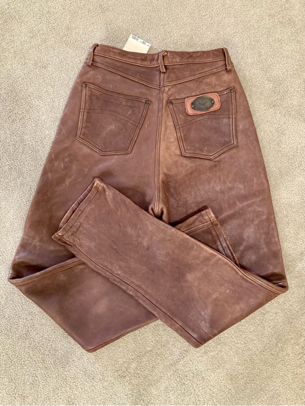 Vintage - RARE Emporio Armani Genuine Leather Button Fly Closure Pants
